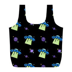 Illustration Cosmos Cosmo Rocket Spaceship -ufo Full Print Recycle Bag (l) by danenraven