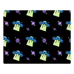 Illustration Cosmos Cosmo Rocket Spaceship -ufo Double Sided Flano Blanket (large)  by danenraven