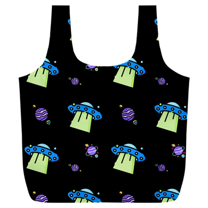 Illustration Cosmos Cosmo Rocket Spaceship -ufo Full Print Recycle Bag (XXL)