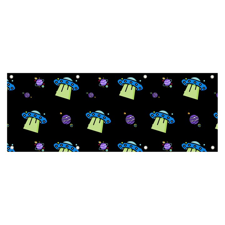 Illustration Cosmos Cosmo Rocket Spaceship -ufo Banner and Sign 8  x 3 