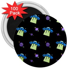 Illustration Cosmos Cosmo Rocket Spaceship Ufo 3  Magnets (100 Pack) by danenraven