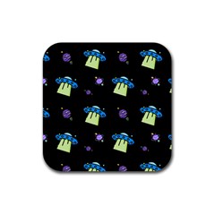 Illustration Cosmos Cosmo Rocket Spaceship Ufo Rubber Coaster (square) by danenraven