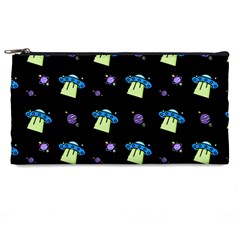 Illustration Cosmos Cosmo Rocket Spaceship Ufo Pencil Case by danenraven