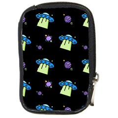 Illustration Cosmos Cosmo Rocket Spaceship Ufo Compact Camera Leather Case by danenraven