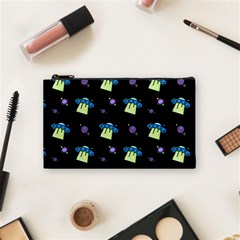 Illustration Cosmos Cosmo Rocket Spaceship Ufo Cosmetic Bag (small) by danenraven