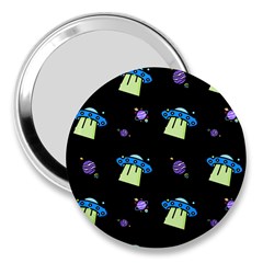 Illustration Cosmos Cosmo Rocket Spaceship Ufo 3  Handbag Mirrors