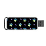 Illustration Cosmos Cosmo Rocket Spaceship Ufo Portable USB Flash (Two Sides) Back