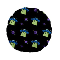 Illustration Cosmos Cosmo Rocket Spaceship Ufo Standard 15  Premium Round Cushions by danenraven