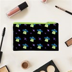 Illustration Cosmos Cosmo Rocket Spaceship Ufo Cosmetic Bag (XS) Back