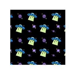 Illustration Cosmos Cosmo Rocket Spaceship Ufo Square Satin Scarf (30  X 30 ) by danenraven