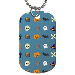 Halloween Cat Pumpkin Pattern Bat Horror Dog Tag (two Sides) by danenraven