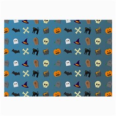 Halloween Cat Pumpkin Pattern Bat Horror Large Glasses Cloth by danenraven