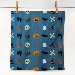 Halloween Cat Pumpkin Pattern Bat Horror Face Towel by danenraven