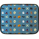 Halloween Cat Pumpkin Pattern Bat Horror Double Sided Fleece Blanket (Mini)  35 x27  Blanket Front