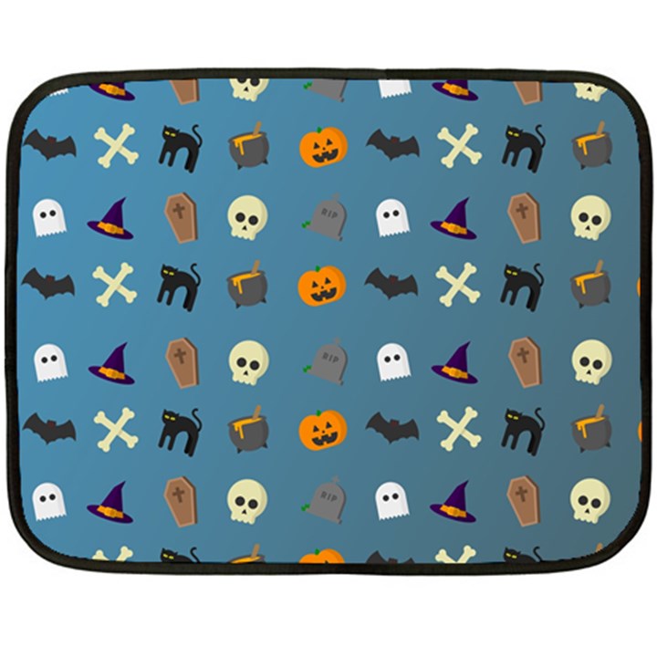 Halloween Cat Pumpkin Pattern Bat Horror Double Sided Fleece Blanket (Mini) 