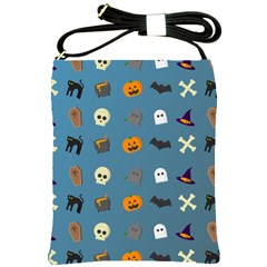 Halloween Cat Pumpkin Pattern Bat Horror Shoulder Sling Bag by danenraven