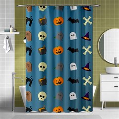 Halloween Cat Pumpkin Pattern Bat Horror Shower Curtain 48  X 72  (small)  by danenraven