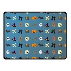 Halloween Cat Pumpkin Pattern Bat Horror Double Sided Fleece Blanket (small)  by danenraven