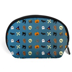 Halloween Cat Pumpkin Pattern Bat Horror Accessory Pouch (large) by danenraven