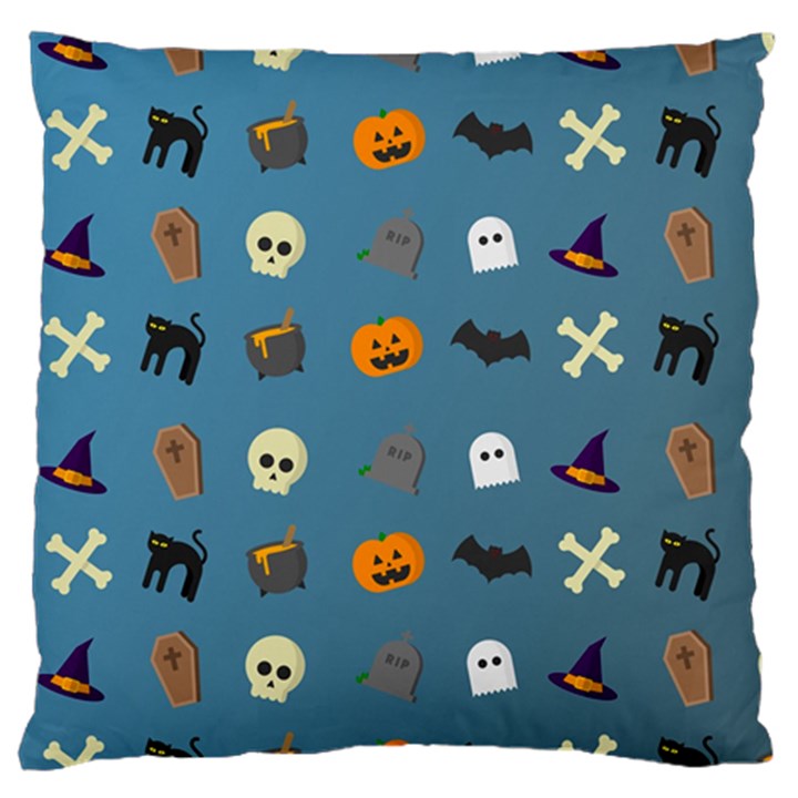 Halloween Cat Pumpkin Pattern Bat Horror Standard Flano Cushion Case (One Side)