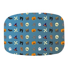 Halloween Cat Pumpkin Pattern Bat Horror Mini Square Pill Box by danenraven