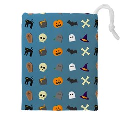 Halloween Cat Pumpkin Pattern Bat Horror Drawstring Pouch (4xl) by danenraven