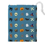 Halloween Cat Pumpkin Pattern Bat Horror Drawstring Pouch (5XL) Front