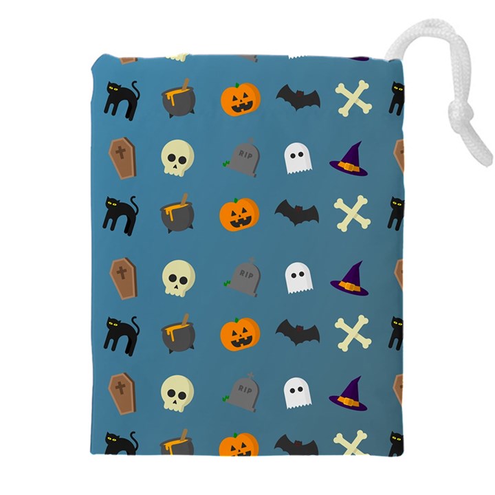 Halloween Cat Pumpkin Pattern Bat Horror Drawstring Pouch (5XL)