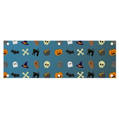 Halloween Cat Pumpkin Pattern Bat Horror Banner And Sign 6  X 2  by danenraven