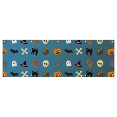 Halloween Cat Pumpkin Pattern Bat Horror Banner And Sign 12  X 4  by danenraven