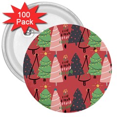 Christmas Tree Icon 3  Buttons (100 Pack)  by danenraven