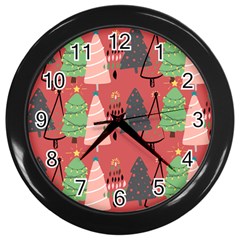 Christmas Tree Icon Wall Clock (black) by danenraven