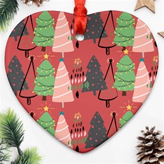 Christmas Tree Icon Heart Ornament (two Sides) by danenraven