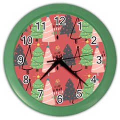 Christmas Tree Icon Color Wall Clock by danenraven