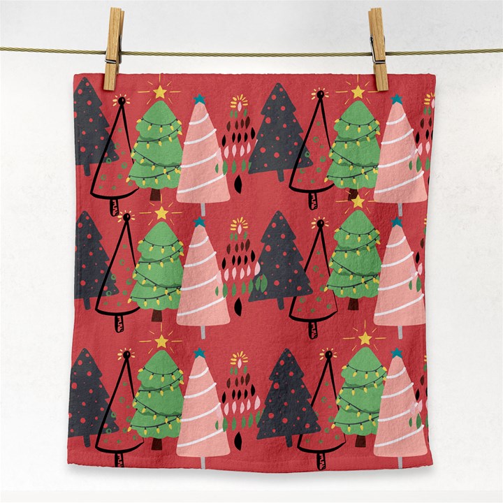 Christmas Tree Icon Face Towel