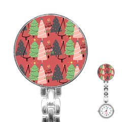 Christmas Tree Icon Stainless Steel Nurses Watch by danenraven