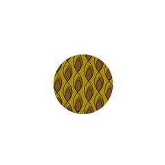 Yellow Brown Minimalist Leaves  1  Mini Magnets by ConteMonfrey