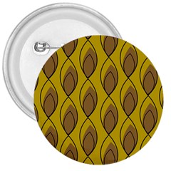 Yellow Brown Minimalist Leaves  3  Buttons by ConteMonfrey