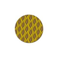 Yellow Brown Minimalist Leaves  Golf Ball Marker (4 Pack)