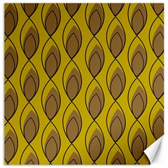 Yellow Brown Minimalist Leaves  Canvas 12  X 12  by ConteMonfrey