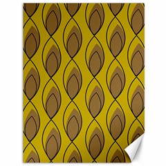 Yellow Brown Minimalist Leaves  Canvas 36  X 48  by ConteMonfrey