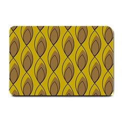 Yellow Brown Minimalist Leaves  Small Doormat  by ConteMonfrey