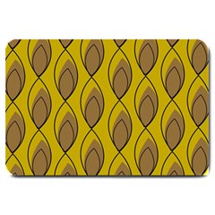 Yellow Brown Minimalist Leaves  Large Doormat  by ConteMonfrey