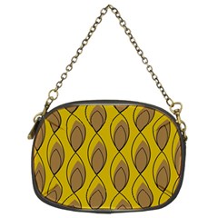 Yellow Brown Minimalist Leaves  Chain Purse (two Sides) by ConteMonfrey