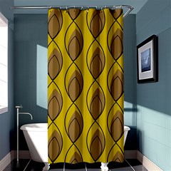 Yellow Brown Minimalist Leaves  Shower Curtain 36  X 72  (stall)  by ConteMonfrey