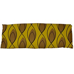 Yellow Brown Minimalist Leaves  Body Pillow Case (dakimakura) by ConteMonfrey