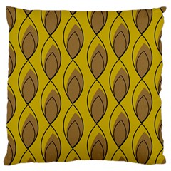 Yellow Brown Minimalist Leaves  Large Cushion Case (one Side) by ConteMonfrey