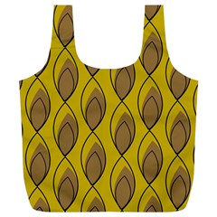 Yellow Brown Minimalist Leaves  Full Print Recycle Bag (xl) by ConteMonfrey