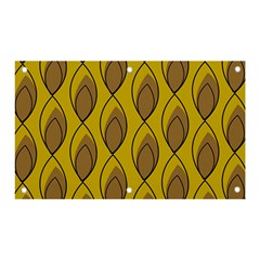 Yellow Brown Minimalist Leaves  Banner And Sign 5  X 3 