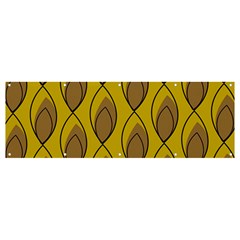 Yellow Brown Minimalist Leaves  Banner And Sign 12  X 4 